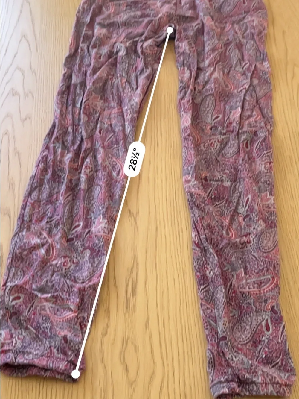 Brandy Melville Mauve Paisley Boho Relaxed Drawstring Culottes Joggers
